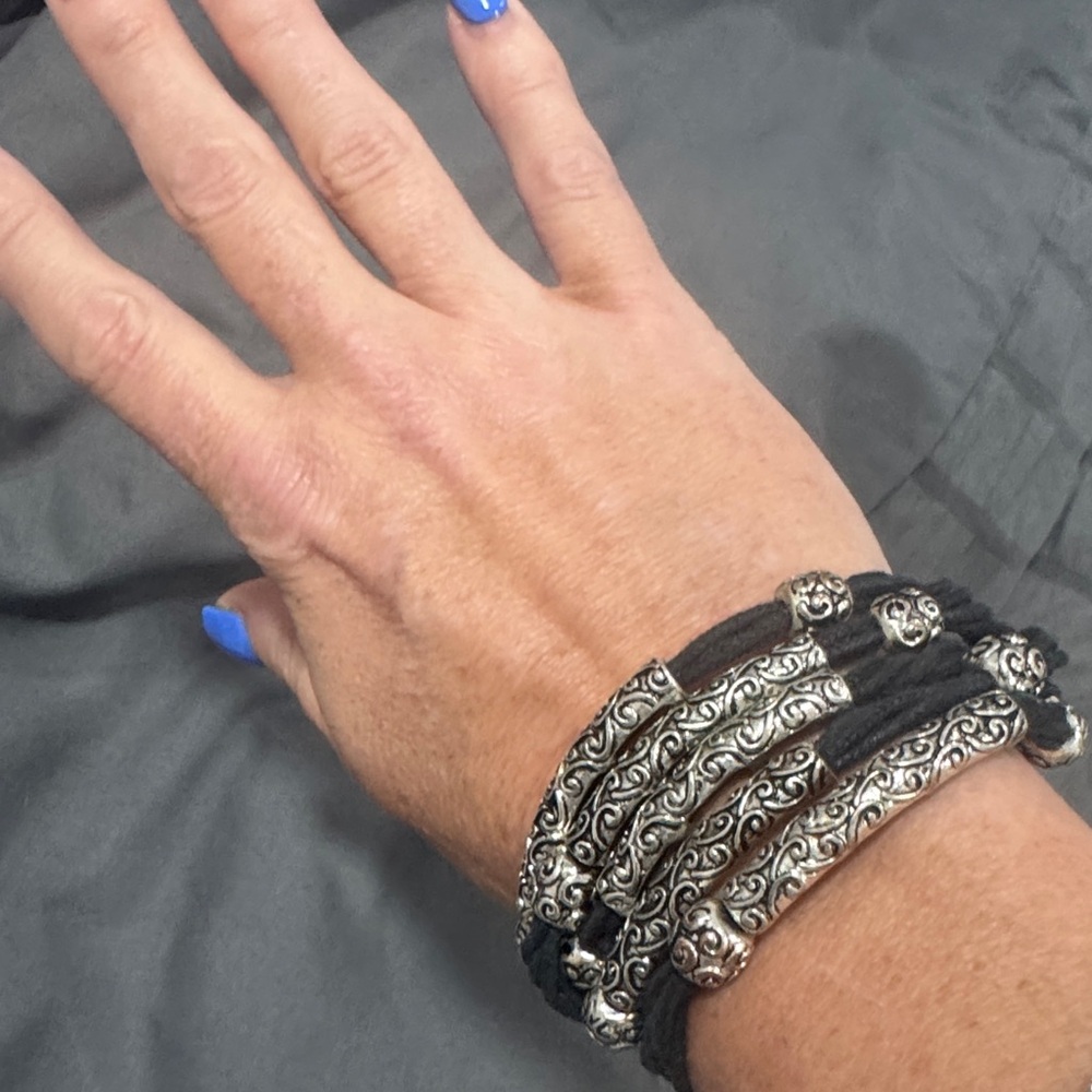 Silver and Black Bracelet